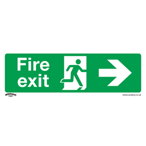Sealey SS24V1 Worksafe® Fire Exit (Right) Safety Sign - Self-Adhesive Vinyl