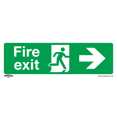 Sealey SS24V1 Worksafe® Fire Exit (Right) Safety Sign - Self-Adhesive Vinyl