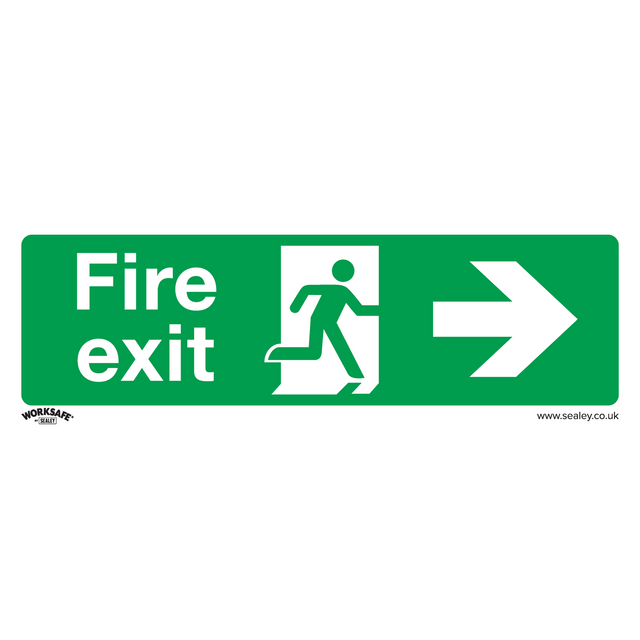 Sealey SS24V1 Worksafe® Fire Exit (Right) Safety Sign - Self-Adhesive Vinyl