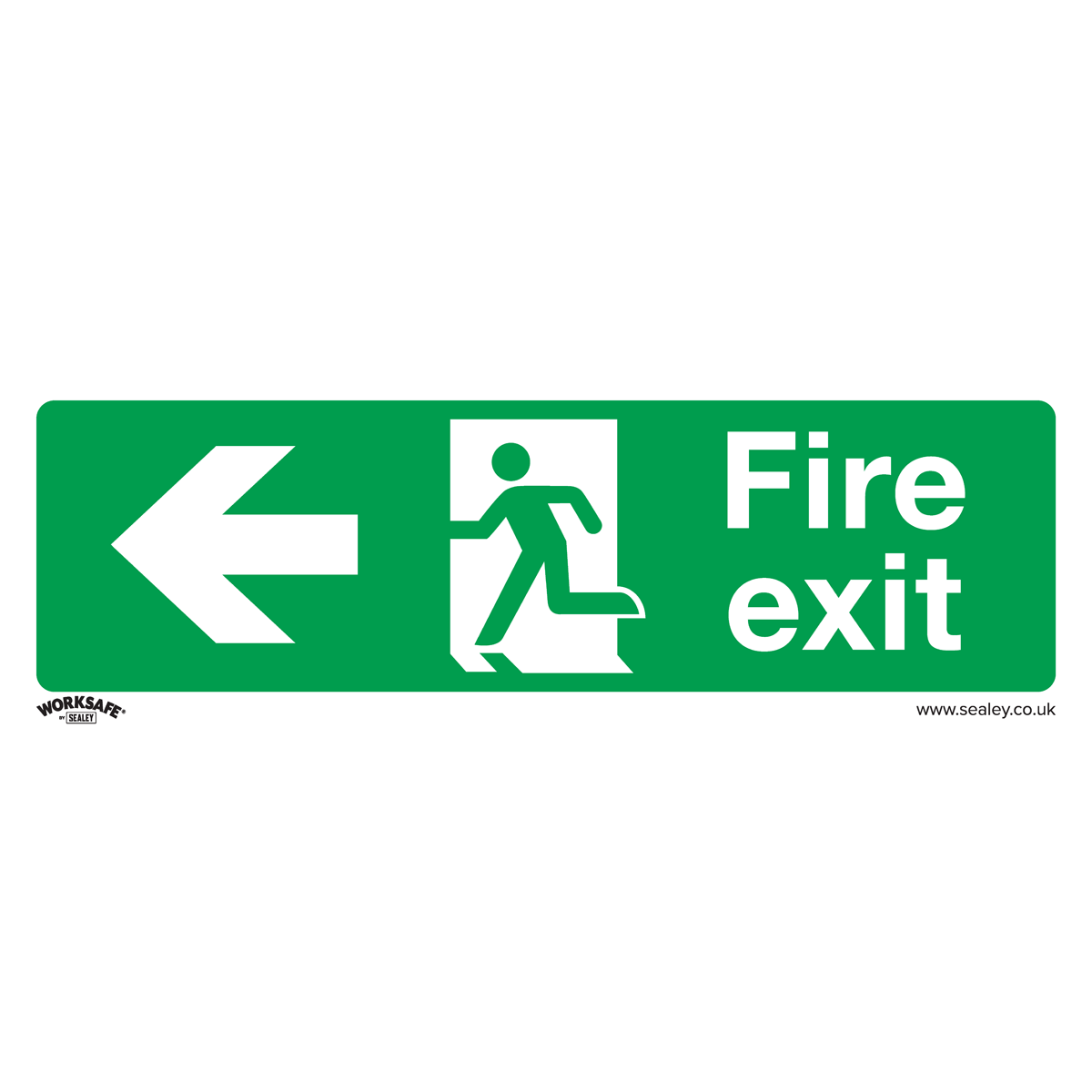 Sealey SS25P1 Worksafe® Fire Exit (Left) Safety Sign - Rigid Plastic