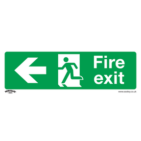 Sealey SS25P1 Worksafe® Fire Exit (Left) Safety Sign - Rigid Plastic