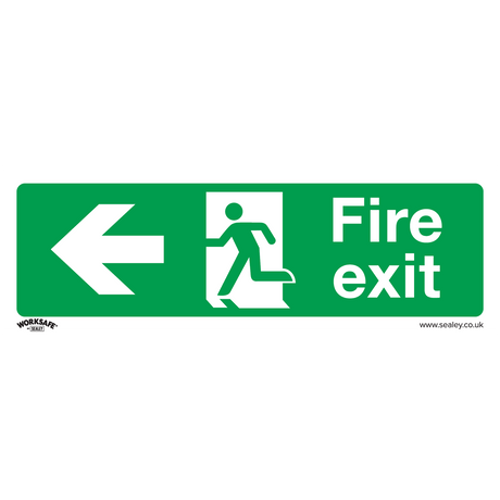 Sealey SS25P1 Worksafe® Fire Exit (Left) Safety Sign - Rigid Plastic