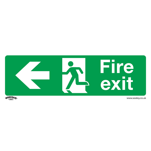 Sealey SS25P1 Worksafe® Fire Exit (Left) Safety Sign - Rigid Plastic