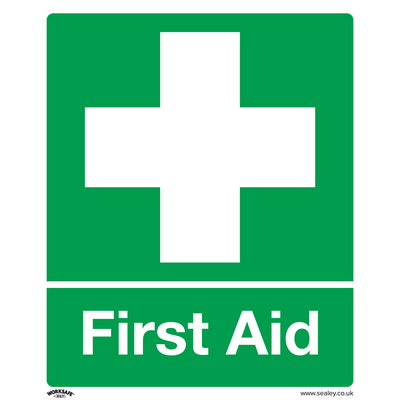 Sealey SS26P1 Worksafe® First Aid Safety Sign - Rigid Plastic