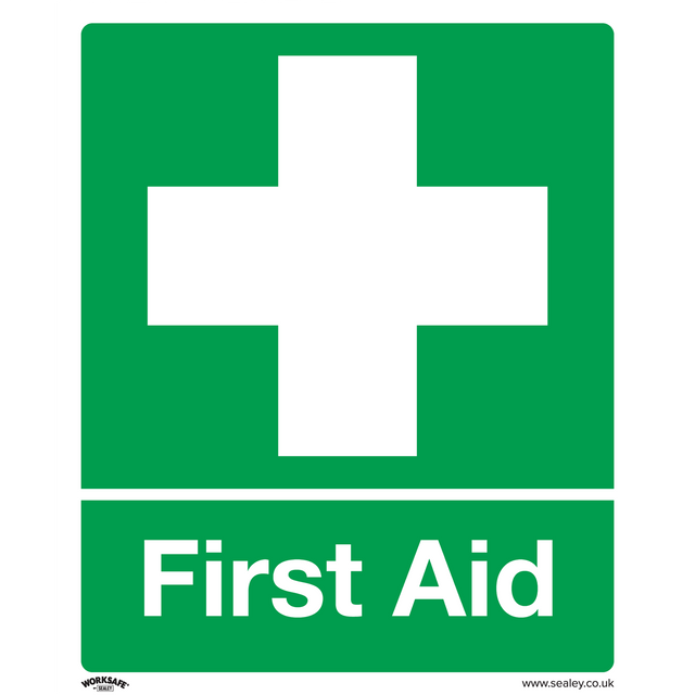 Sealey SS26P1 Worksafe® First Aid Safety Sign - Rigid Plastic