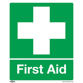 Sealey SS26V10 Worksafe® First Aid Safety Sign, Self-Adhesive Vinyl - Pack of 10