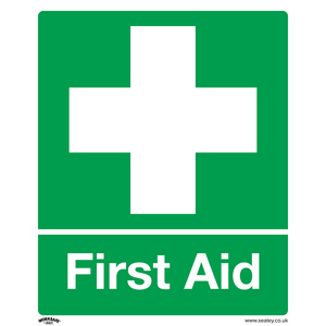 Sealey SS26V1 Worksafe® First Aid Safety Sign - Self-Adhesive Vinyl