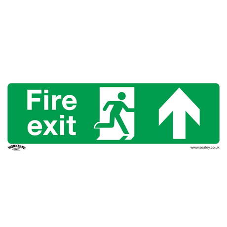 Sealey SS28P1 Worksafe® Fire Exit (Up) Safety Sign - Rigid Plastic