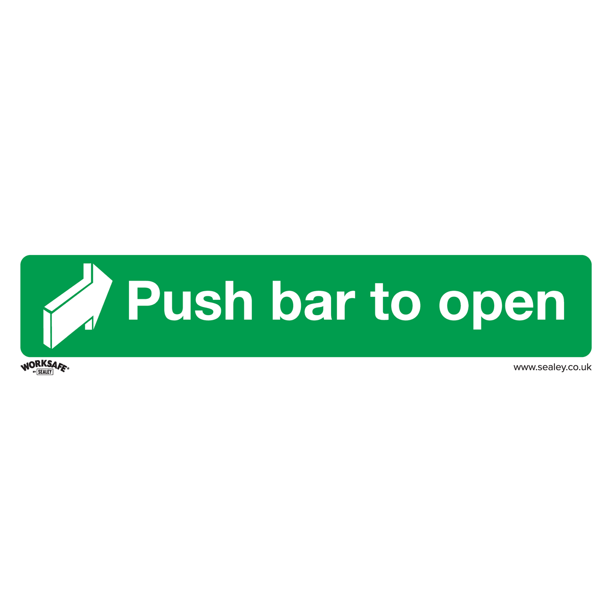 Sealey SS29P1 Worksafe® Push Bar To Open Safety Sign - Rigid Plastic