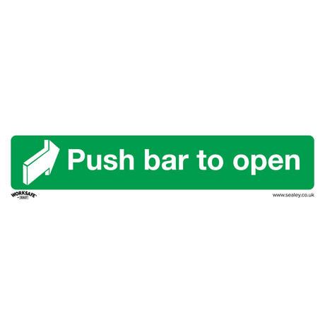 Sealey SS29P1 Worksafe® Push Bar To Open Safety Sign - Rigid Plastic