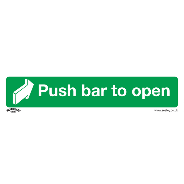 Sealey SS29P1 Worksafe® Push Bar To Open Safety Sign - Rigid Plastic