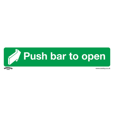 Sealey SS29V10 Worksafe® Push Bar To Open Safety Sign, Self-Adhesive Vinyl - Pack of 10