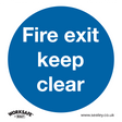 Sealey SS2V10 Worksafe® Fire Exit Keep Clear Safety Sign, Self-Adhesive Vinyl - Pack of 10
