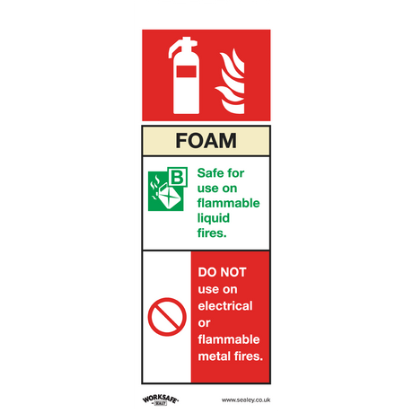 Sealey SS30V1 Worksafe® Foam Fire Extinguisher Safety Sign - Self-Adhesive Vinyl
