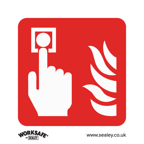 Sealey SS31P10 Worksafe® Fire Alarm Symbol Safety Sign, Rigid Plastic - Pack of 10