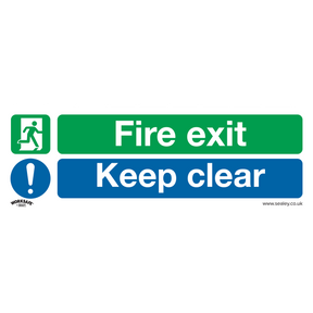 Sealey SS32P1 Worksafe® Fire Exit Keep Clear (Large) Safety Sign - Rigid Plastic
