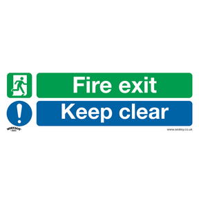 Sealey SS32V1 Worksafe® Fire Exit Keep Clear (Large) Safety Sign - Self-Adhesive Vinyl