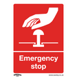 Sealey SS35P1 Worksafe® Emergency Stop Safety Sign - Rigid Plastic