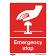Sealey SS35V1 Worksafe® Emergency Stop Safety Sign - Self-Adhesive Vinyl