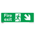 Sealey SS36P1 Worksafe® Fire Exit (Down Right) Safety Sign - Rigid Plastic
