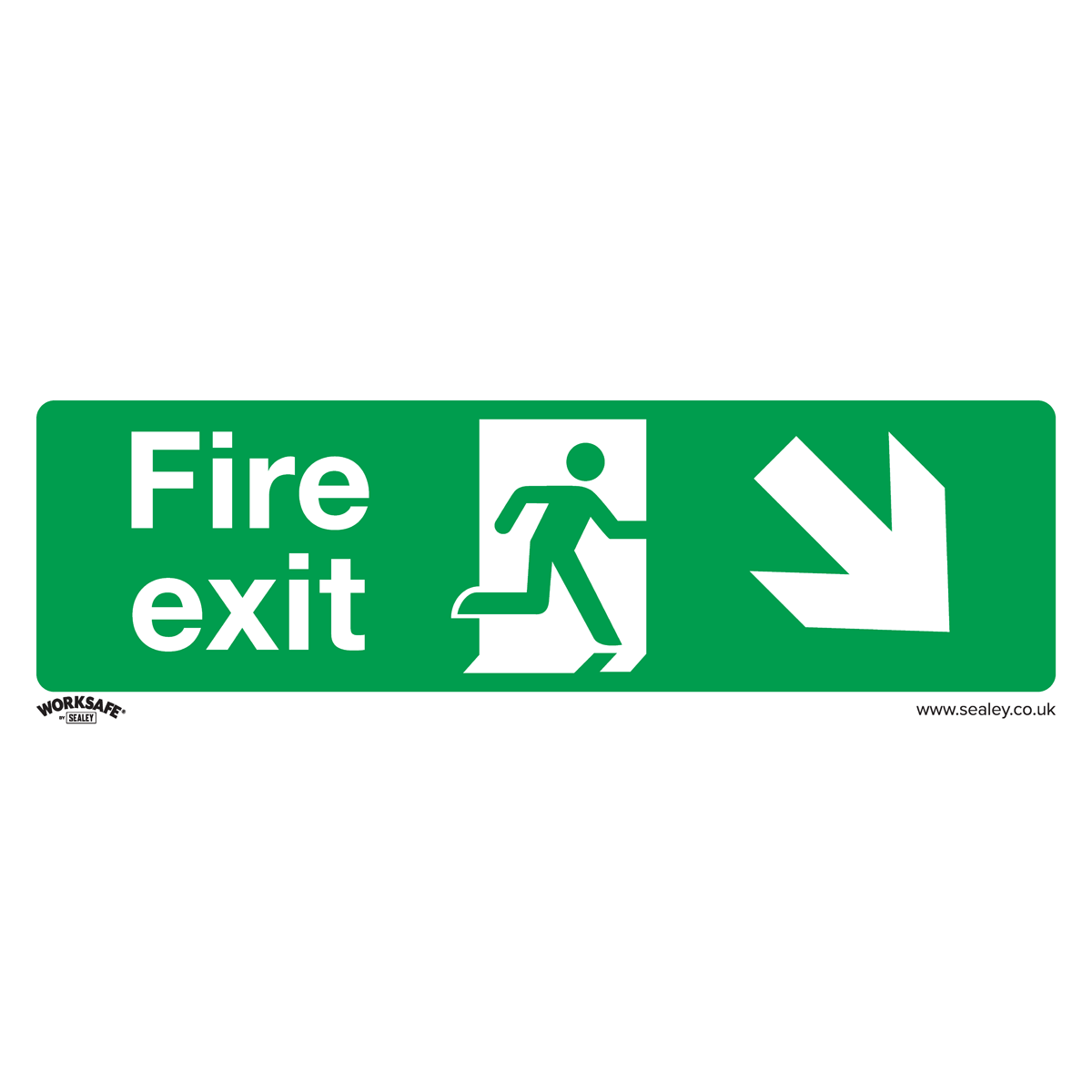 Sealey SS36P1 Worksafe® Fire Exit (Down Right) Safety Sign - Rigid Plastic