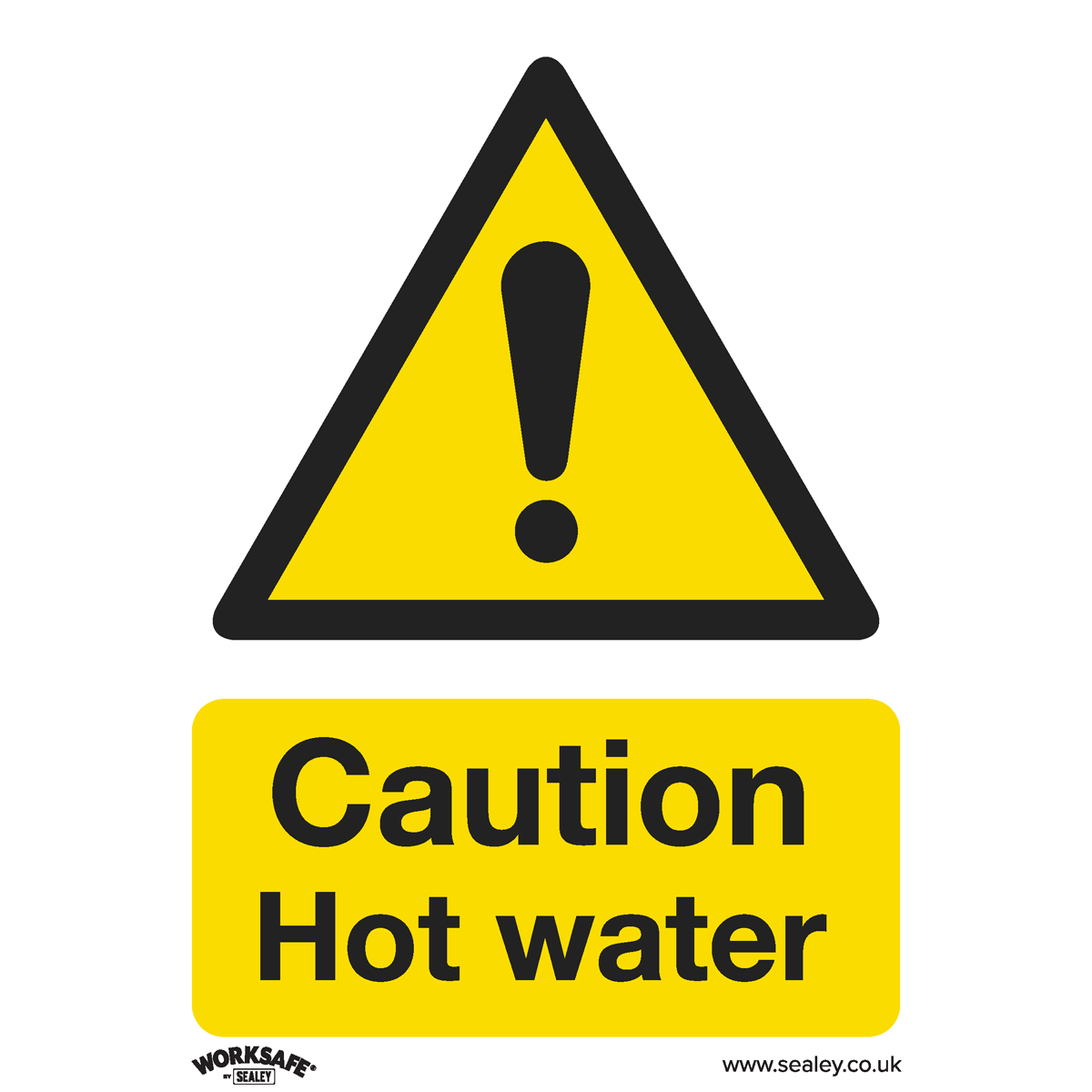 Sealey SS38P1 Worksafe® Caution Hot Water Safety Sign- Rigid Plastic