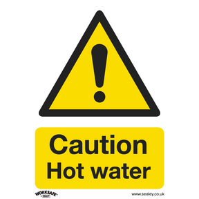 Sealey SS38P1 Worksafe® Caution Hot Water Safety Sign- Rigid Plastic