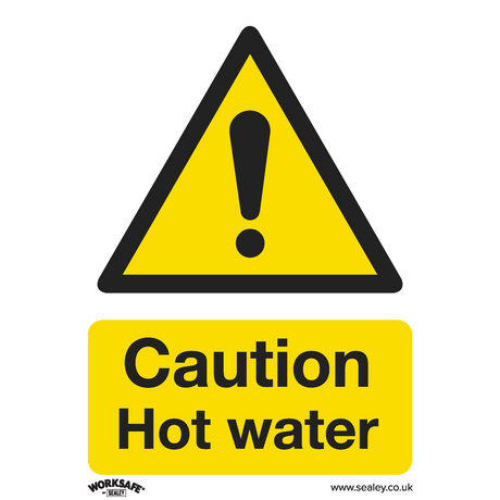 Sealey SS38P1 Worksafe® Caution Hot Water Safety Sign- Rigid Plastic