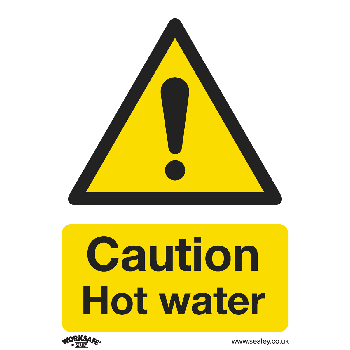 Sealey SS38V1 Worksafe® Caution Hot Water Safety Sign - Self-Adhesive Vinyl