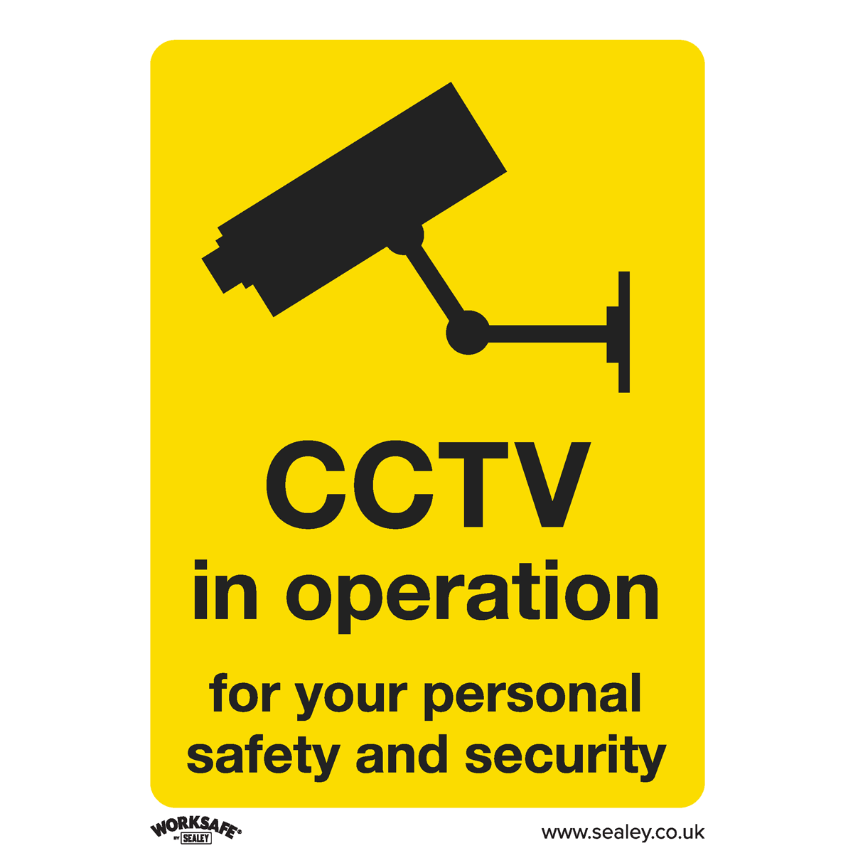 Sealey SS40P10 Worksafe® CCTV Safety Sign, Rigid Plastic - Pack of 10