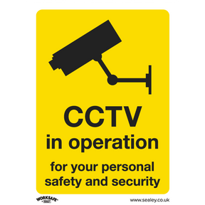 Sealey SS40V1 Worksafe® CCTV Safety Sign - Self-Adhesive Vinyl