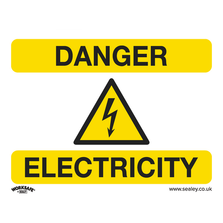 Sealey SS41P1 Worksafe® Danger Electricity Safety Sign - Rigid Plastic