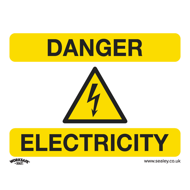 Sealey SS41P1 Worksafe® Danger Electricity Safety Sign - Rigid Plastic