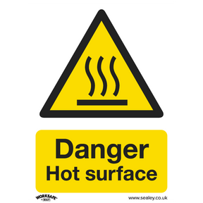 Sealey SS42V1 Worksafe® Danger Hot Surface Safety Sign - Self-Adhesive Vinyl