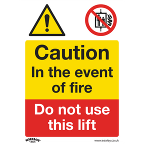 Sealey SS43P10 Worksafe® Caution Do Not Use Lift Safety Sign, Rigid Plastic - Pack of 10