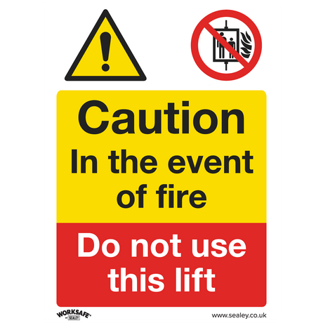Sealey SS43P10 Worksafe® Caution Do Not Use Lift Safety Sign, Rigid Plastic - Pack of 10