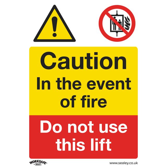 Sealey SS43P10 Worksafe® Caution Do Not Use Lift Safety Sign, Rigid Plastic - Pack of 10