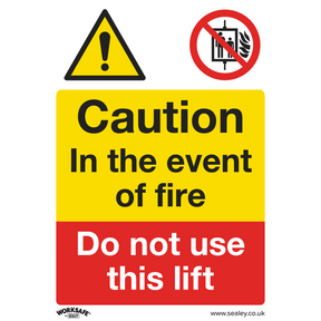 Sealey SS43V10 Worksafe® Caution Do Not Use Lift Safety Sign, Self-Adhesive Vinyl - Pack of 10