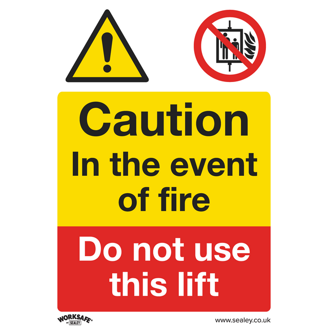 Sealey SS43V10 Worksafe® Caution Do Not Use Lift Safety Sign, Self-Adhesive Vinyl - Pack of 10