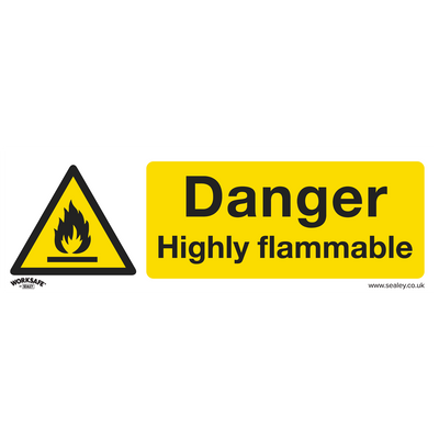 Sealey SS45P1 Worksafe® Danger Highly Flammable Safety Sign - Rigid Plastic