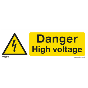 Sealey SS48P1 Worksafe® Danger High Voltage Safety Sign - Rigid Plastic