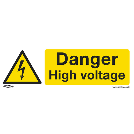 Sealey SS48V10 Worksafe® Danger High Voltage Safety Sign, Self-Adhesive Vinyl - Pack of 10