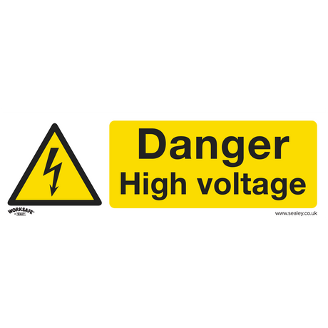 Sealey SS48V1 Worksafe® Danger High Voltage Safety Sign - Self-Adhesive Vinyl