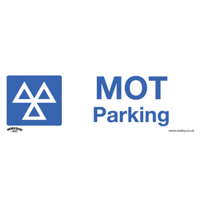 Sealey SS49P1 Worksafe® MOT Parking Safety Sign - Rigid Plastic