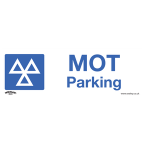 Sealey SS49V10 Worksafe® MOT Parking Safety Sign, Self-Adhesive Vinyl - Pack of 10
