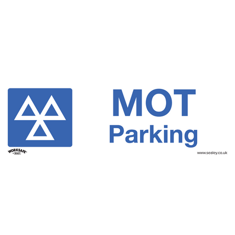 Sealey SS49V10 Worksafe® MOT Parking Safety Sign, Self-Adhesive Vinyl - Pack of 10