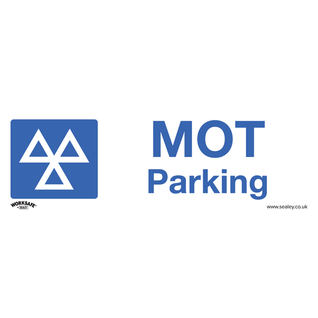 Sealey SS49V10 Worksafe® MOT Parking Safety Sign, Self-Adhesive Vinyl - Pack of 10