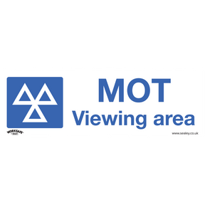 Sealey SS50V1 Worksafe® MOT Viewing Area Safety Sign - Self-Adhesive Vinyl