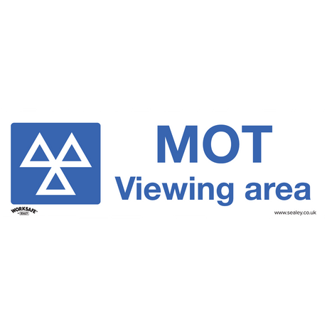 Sealey SS50V1 Worksafe® MOT Viewing Area Safety Sign - Self-Adhesive Vinyl