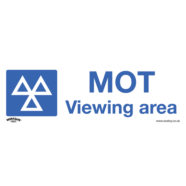 Sealey SS50V1 Worksafe® MOT Viewing Area Safety Sign - Self-Adhesive Vinyl